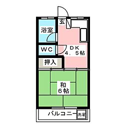 パークサイドハイツ 1DKの間取図画像