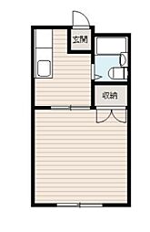 ベルフォーレS 1Kの間取図画像