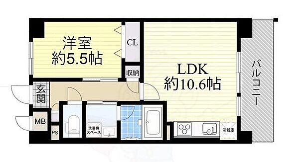 大阪府大阪市都島区都島本通１丁目(賃貸マンション1LDK・1階・40.03㎡)の写真 その2