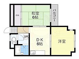 プライマリーライフ関目 2DKの間取図画像