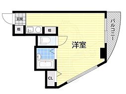カターラなにわ ワンルームの間取図画像