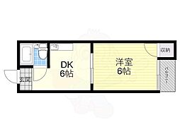 白樺ハイツ清水 1DKの間取図画像