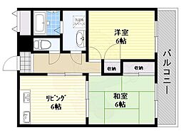 第六武田マンション 2DKの間取図画像
