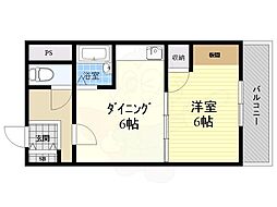 雅叙園ハイツ 1DKの間取図画像