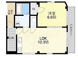 土居マンション 1LDKの間取図画像