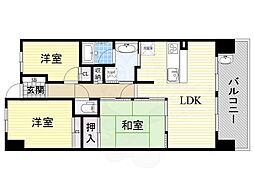 レジディア都島1 3LDKの間取図画像