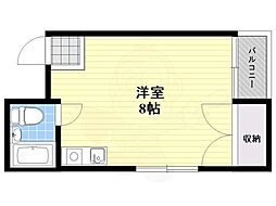 パインリーフ森小路 ワンルームの間取図画像