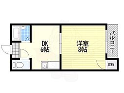 エクセレント新森 1DKの間取図画像