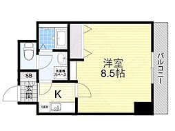 フィオーレ都島北 1Kの間取図画像
