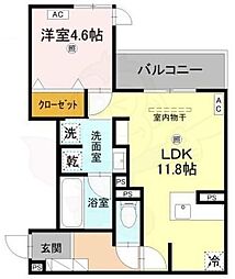 大阪市旭区赤川4丁目アパート 1LDKの間取図画像