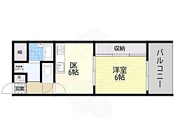 JLビル都島 1DKの間取図画像