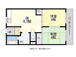 S&Kパルデンス 2DKの間取図画像
