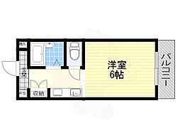 プレジデント横田 1Kの間取図画像