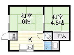 京橋文化 2Kの間取図画像