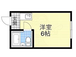 エムロード赤川 ワンルームの間取図画像