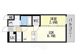 ArtizA都島 1LDKの間取図画像