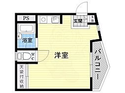 ベルモントマンション ワンルームの間取図画像