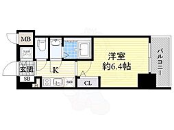 エスリード京橋 1Kの間取図画像
