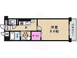 京橋イーストガーデン 1Kの間取図画像