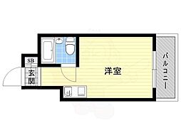シャトー京橋 ワンルームの間取図画像