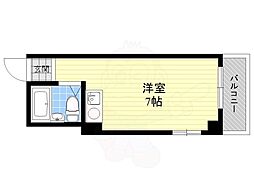 ブルーシィエール中宮 ワンルームの間取図画像