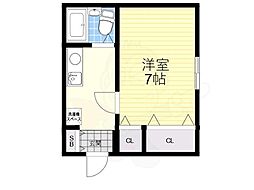 麻田ハイツ 1階1Kの間取り