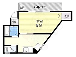 メゾンモモ 3階1Kの間取り
