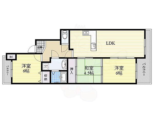 リブレ刀根山 ｜大阪府豊中市刀根山１丁目(賃貸マンション3LDK・3階・67.50㎡)の写真 その2