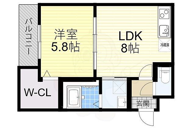 大阪府豊中市服部南町３丁目(賃貸アパート1LDK・1階・35.00㎡)の写真 その2