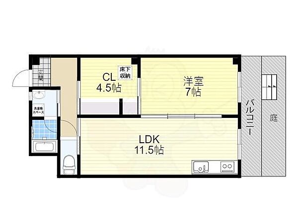 大阪府豊中市利倉東１丁目(賃貸マンション2LDK・1階・55.74㎡)の写真 その2