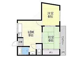 タナカ産業ビル2号館 2DKの間取図画像