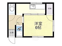 春日荘ハイツG棟 1Kの間取図画像