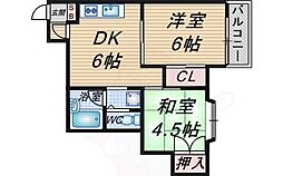ピエールユカワ 2DKの間取図画像