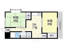 光マンション 2DKの間取図画像