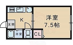 コンフォート3 1Kの間取図画像