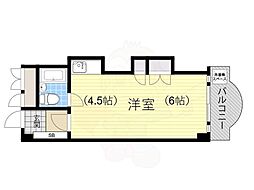 ヴェルデみき ワンルームの間取図画像