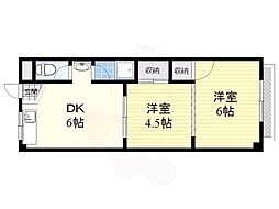 イワタバコ苑 2DKの間取図画像