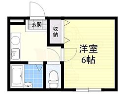 フェニックス豊中 1Kの間取図画像