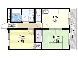 シャトー蛍ケ池 2DKの間取図画像
