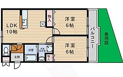 ハイツ東渡邊 2LDKの間取図画像