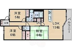 豊中夕日丘ホームズ 3LDKの間取図画像