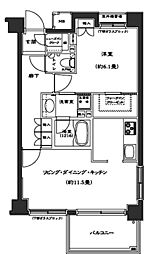 コンフォリア西早稲田 1LDKの間取図画像