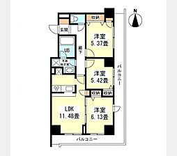 ヒルトップ中野 3LDKの間取図画像