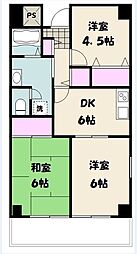 トップアイランドコーポ 3DKの間取図画像