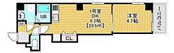 Brun Court Minamisenju 1DKの間取図画像