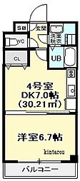 金太郎Hills54'★ 1DKの間取図画像