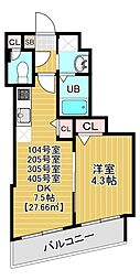 soare幕張2nd 1DKの間取図画像