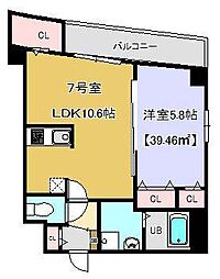 プランドール千葉 1LDKの間取図画像