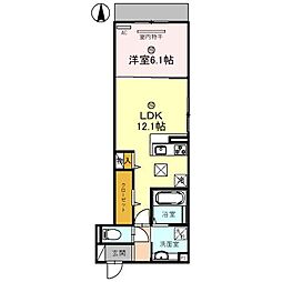 ヴェラロホ 1LDKの間取図画像