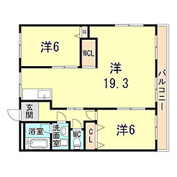 山陽電鉄本線 人丸前駅 3.6kmの賃貸マンション 4階2LDKの間取り